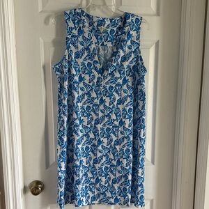 Lilly Pulitzer Blue and White Midi Dress